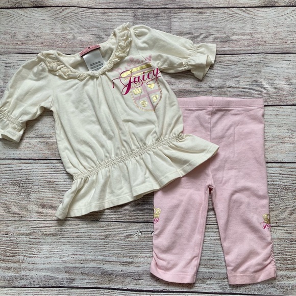 Juicy Couture Other - Juicy Couture 2 Piece Ruffle Neck Outfit Girls Size 6-12 mo